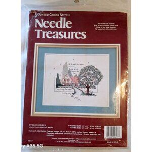 Counted Cross Stitch Kit "My Blue Heaven II" By Needle Treasures  Finished Size:
